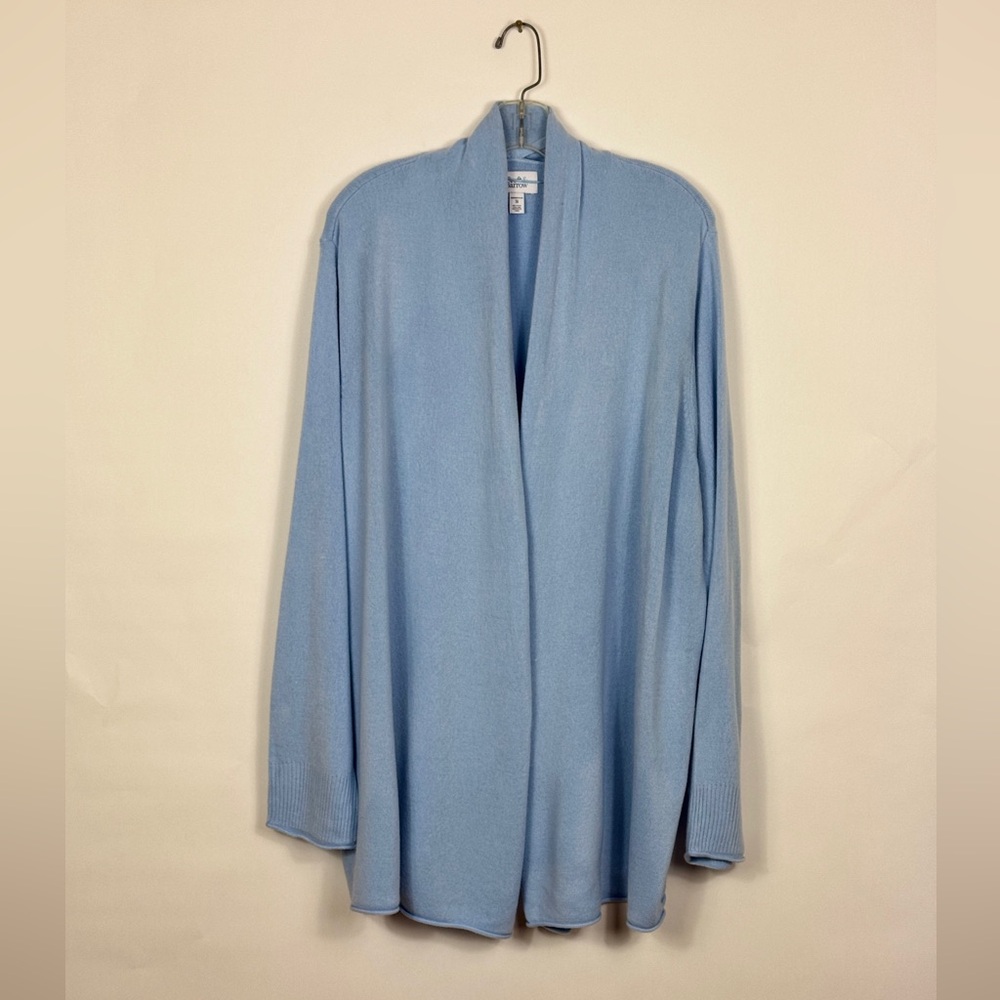 Croft and Borrow Women’s Plus 3X Light Blue Open Cardigan